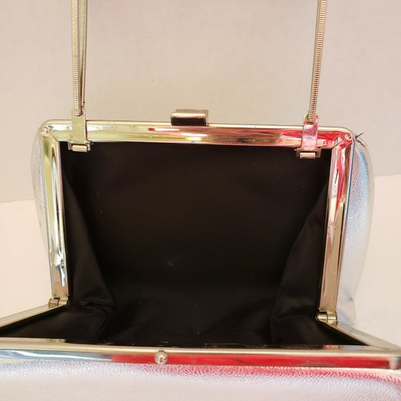 Vintage Silver Handbag with Silver Trim and Handle - Picture 7 of 10